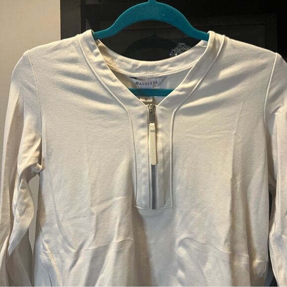 Athleta White Quarter Zip Top - Picture 4 of 6